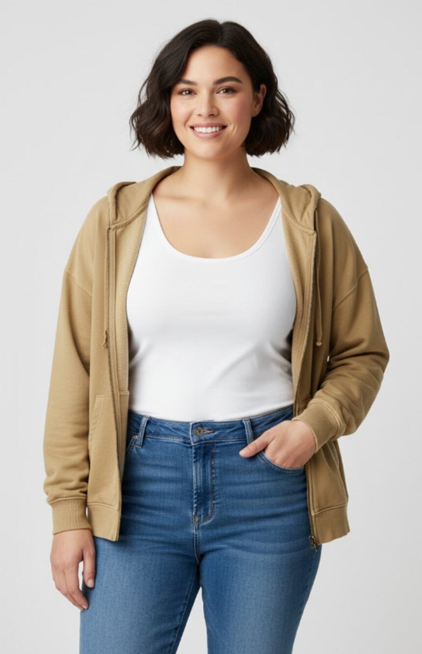 NORDSTROM BRASS PLUM PLUS SIZE 1X 2XLARGE ORGANIC COTTON ZIP HOODIE SOFT YELLOW